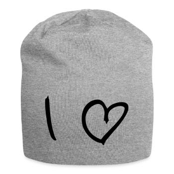 I Love - Jersey-Beanie - Grau meliert - Vorne