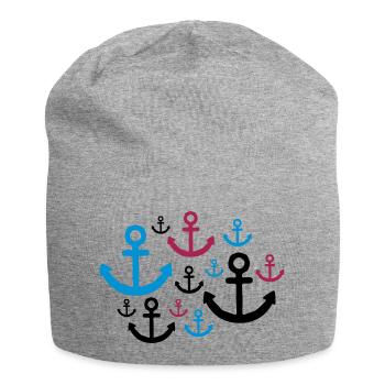 modèle ancre beaucoup bateau bateau de tatouage me nager - Bonnet en jersey - gris chiné - Devant