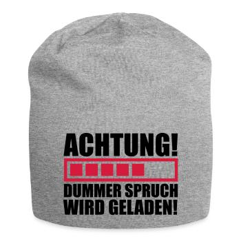 achtung_dummer_spruch_wird_geladen_f2 - Jersey Beanie - heather grey - Front