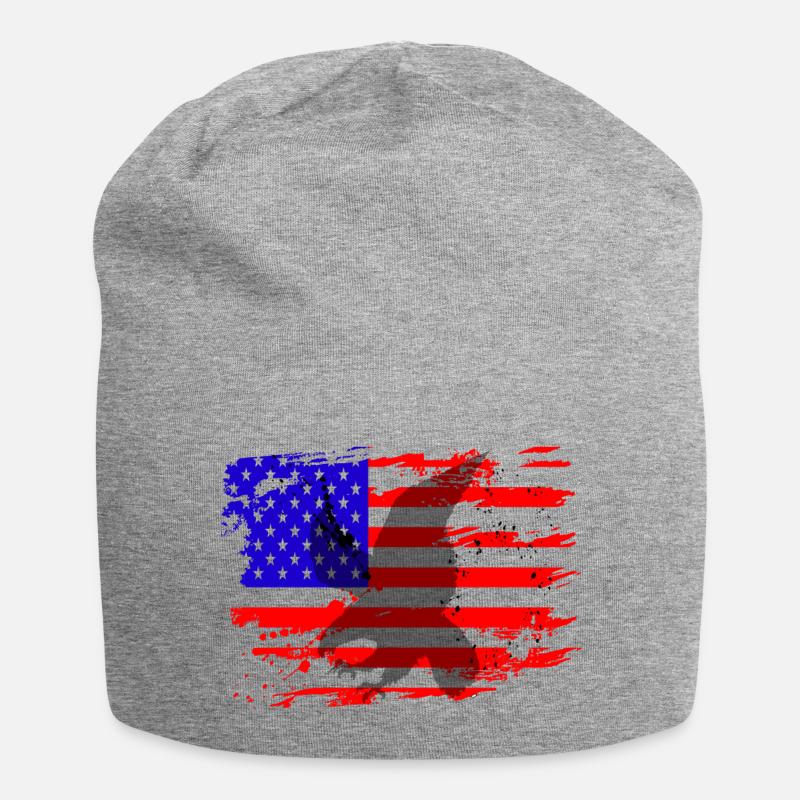 Drapeau us avec oiseau de proie aigle - Bonnet en jersey - gris chiné