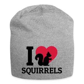 I love Squirrels - Jersey-Beanie - Grau meliert - Vorne