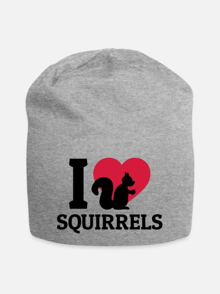 I love Squirrels - Jersey-Beanie - Grau meliert