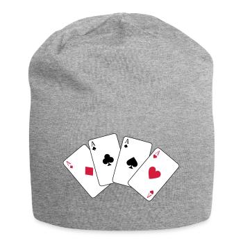 Card Game, Poker, Ace - Bonnet en jersey - gris chiné - Devant
