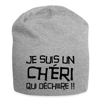 Chéri Love Chérie Amour Femme Mari Valentin - Jersey Beanie - heather grey - Front