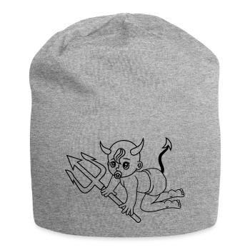 evil devil demon hell devil satan crawling pacifie - Jersey Beanie - heather grey - Front