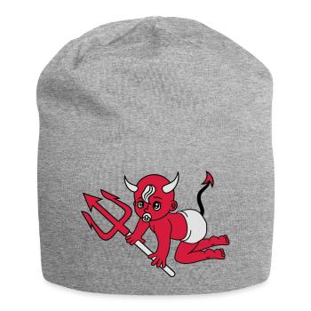 evil devil demon hell devil satan crawling pacifie - Jersey Beanie - heather grey - Front