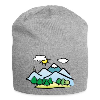 Nature Drawing, Hiking - Jersey Beanie - heather grey - Front