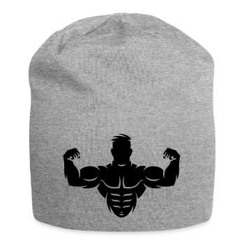Bodybuilder (Bodybulding, Biceps, Athletic Sports) - Jersey Beanie - heather grey - Front