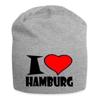 I love Hamburg - Jersey-Beanie - Grau meliert - Vorne
