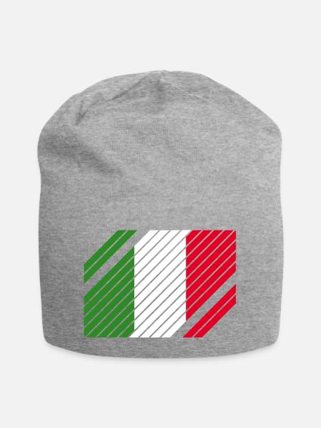 Italy National Flag - striped - Jersey-Beanie - Grau meliert