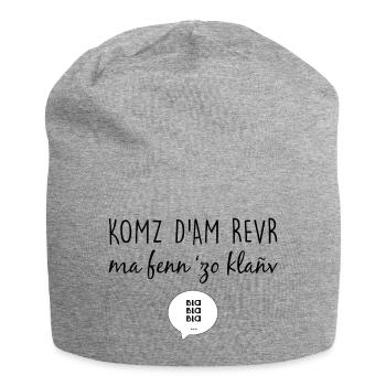 Bretagne - Komz d'am revr ! - Bonnet en jersey - gris chiné - Devant