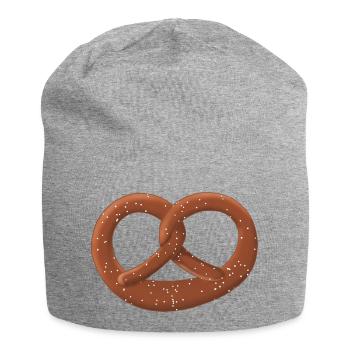 Pretzel Motif - Jersey Beanie - heather grey - Front