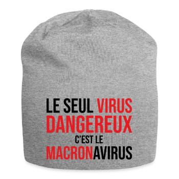Macronavirus - Bonnet en jersey - gris chiné - Devant