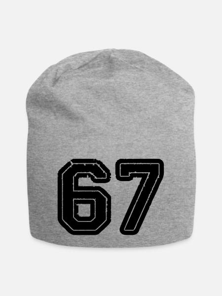 67 - Jersey-Beanie - Grau meliert