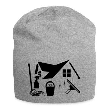 Reiniger Fensterreiniger Logo für Firmenkleidung - Jersey-Beanie - Grau meliert - Vorne