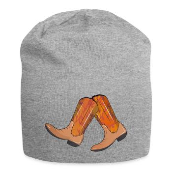 extravagant western boots with flame pattern - Jersey Beanie - heather grey - Front