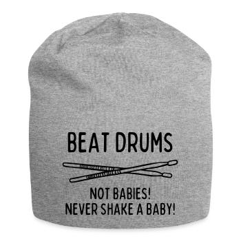 NEVER SHAKE A BABY - Jersey Beanie - heather grey - Front