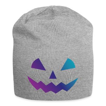 Halloween Kürbis Design Gesicht Verkleidungen - Jersey-Beanie - Grau meliert - Vorne