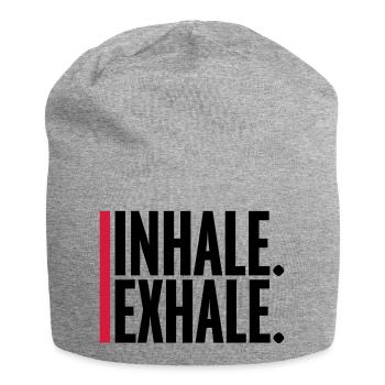inhale exhale yoga Zitat - Jersey-Beanie - Grau meliert - Vorne