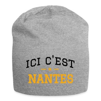 Ici c'est Nantes - Bonnet en jersey - gris chiné - Devant