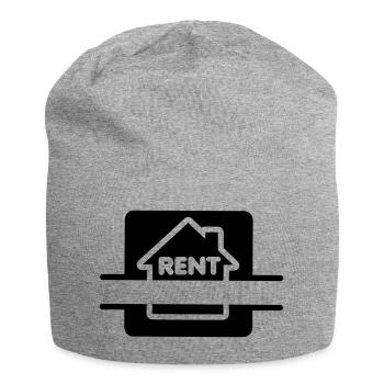 Haus zu vermieten Logo - Jersey-Beanie - Grau meliert - Vorne