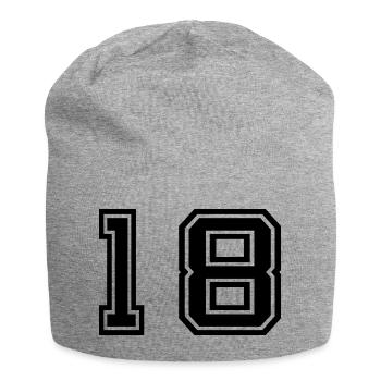 18th birthday of legal age - Jersey Beanie - heather grey - Front