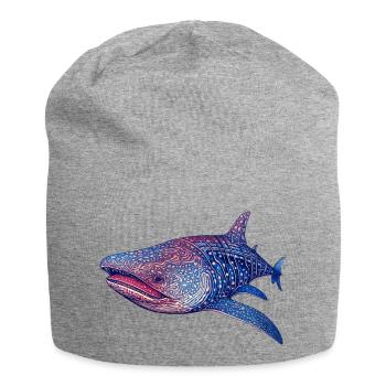 A beautiful purple whale shark as an eye-catcher - Jersey Beanie - heather grey - Front