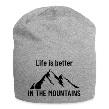 Life is better in the Mountains - Jersey-Beanie - Grau meliert - Vorne