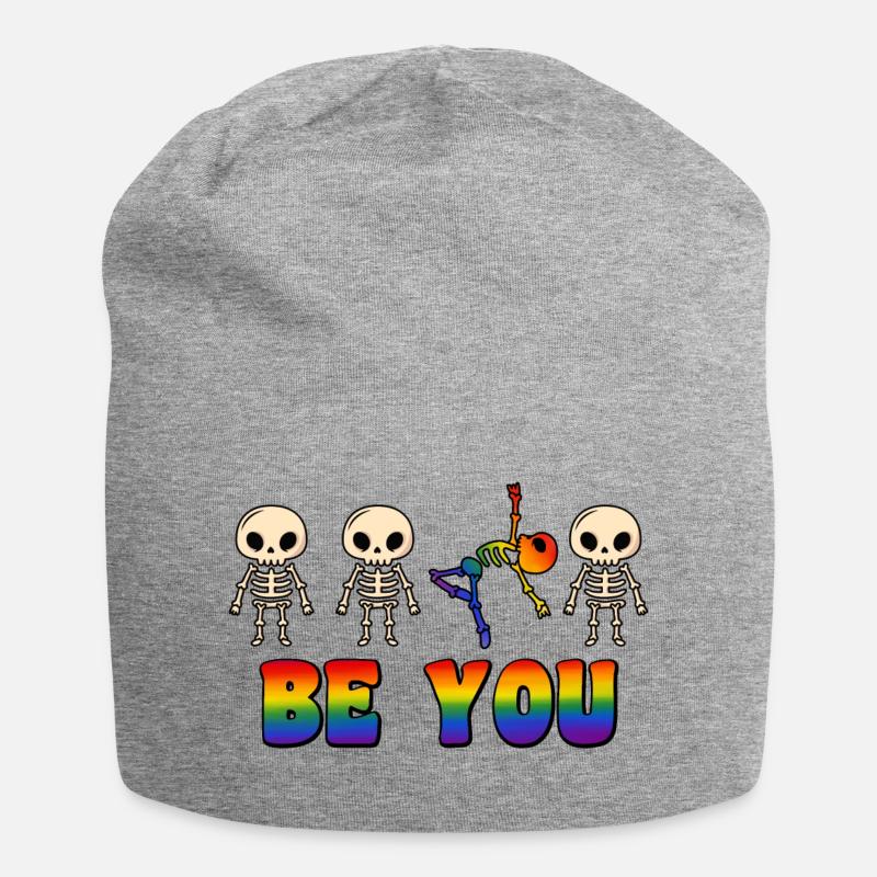 Tänzer Skelett Regenbogen LGBT - Jersey-Beanie - Grau meliert