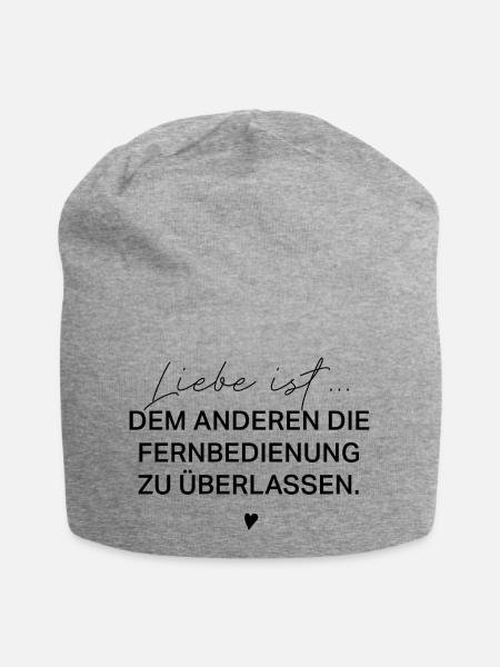 Geschenk für Partner süßer Spruch - Jersey-Beanie - Grau meliert