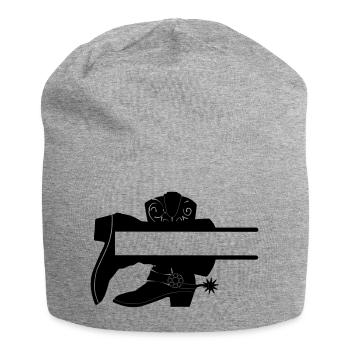 Logo Stiefel Shop - Jersey-Beanie - Grau meliert - Vorne