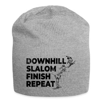 Downhill Slalom Finish Repeat - Jersey Beanie - heather grey - Front