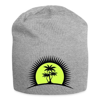 palmier - Bonnet en jersey - gris chiné - Devant