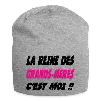 La reine des GRAND MERE c'est moi !! - Bonnet en jersey - gris chiné - Devant