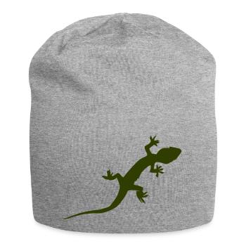 Gecko Echse - Jersey-Beanie - Grau meliert - Vorne