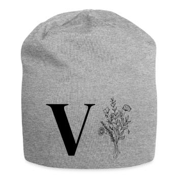 Minimalist flowers - Jersey Beanie - heather grey - Front
