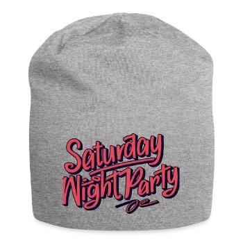 Saturday Night Party Typography - Jersey Beanie - heather grey - Front
