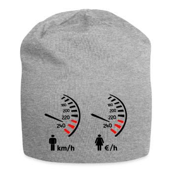 compteur de vitesse km/h et compteur de dépense  - Bonnet en jersey - gris chiné - Devant