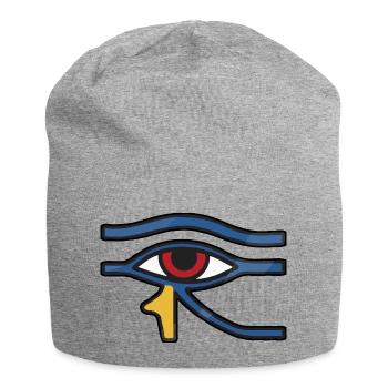 Oeil d’Horus Ligne Bleue - Bonnet en jersey - gris chiné - Devant