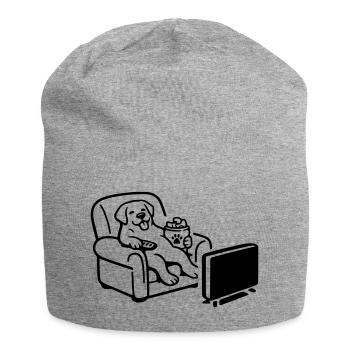 Dog Dog Chill Mode Chips Food TV TV - Jersey Beanie - heather grey - Front