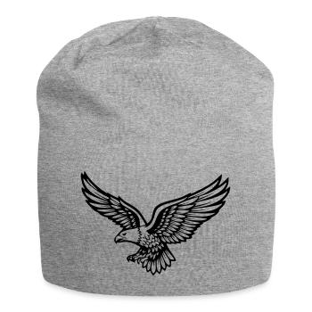 Adler - Jersey-Beanie - Grau meliert - Vorne