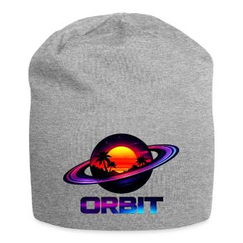 Geometrische Saturn-Umlaufbahn Retro Synthwave 80s - Jersey-Beanie - Grau meliert - Vorne