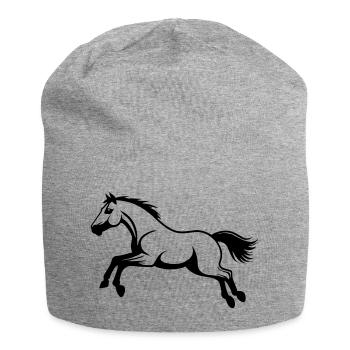 Pferdestil-Sprung - Jersey-Beanie - Grau meliert - Vorne