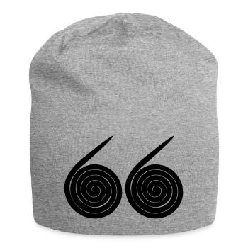Zahl 66 Schnecken - Jersey-Beanie - Grau meliert - Vorne
