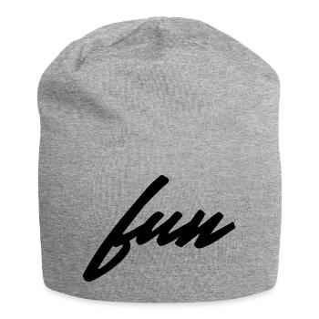 T-shirt minimaliste amusant - Bonnet en jersey - gris chiné - Devant