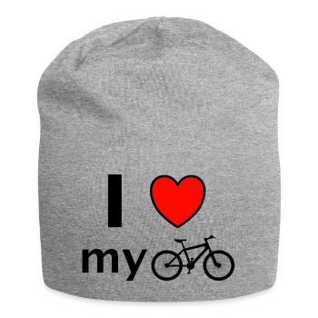 I Love Fahrrad Spruch Geschenk - Jersey-Beanie - Grau meliert - Vorne