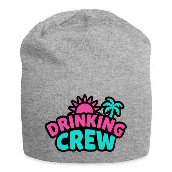 Drinking Crew Schriftzug Logo - Jersey-Beanie - Grau meliert - Vorne