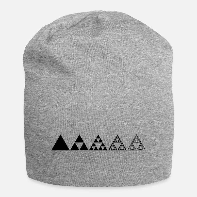 Sierpinski triangles, fractal, geometry, - Jersey Beanie - heather grey