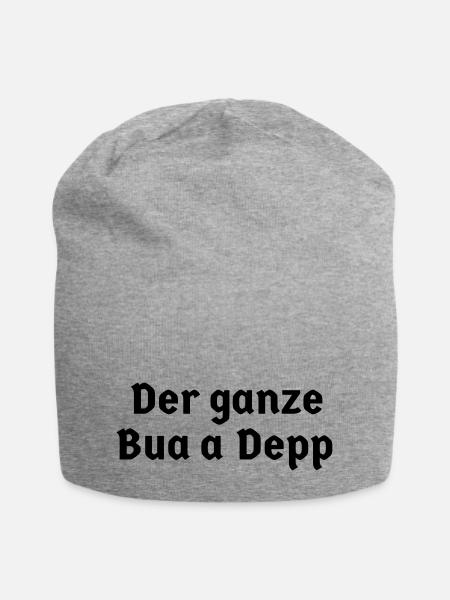 bayerisch Bayer Bayern Sprüche Sohn ganze Bua Depp - Jersey-Beanie - Grau meliert