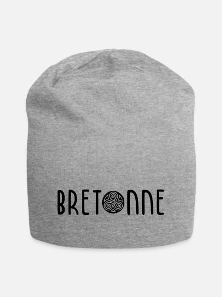 Bretonisch - Bretagne - Jersey-Beanie - Grau meliert